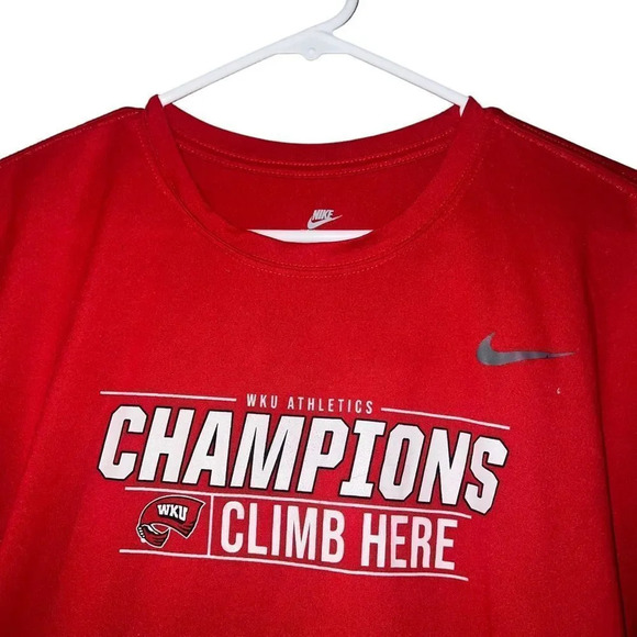 Nike Men's Team Issued Western Kentucky Hilltoppers Red Short Sleeve Shirt XXL - Picture 2 of 4
